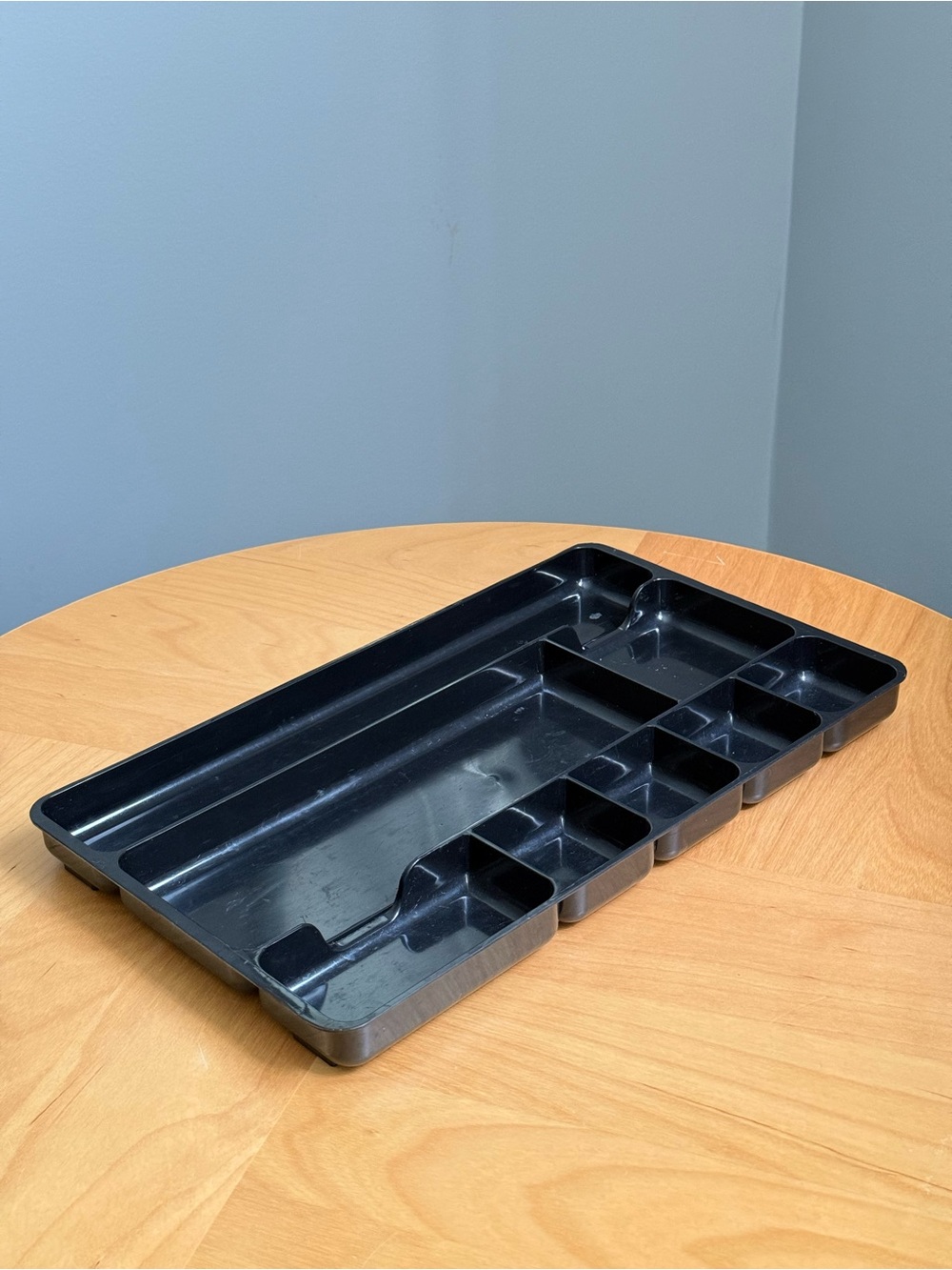 Vintage Black Plastic Desk Drawer Organizer Tray by Stockwell Office Products